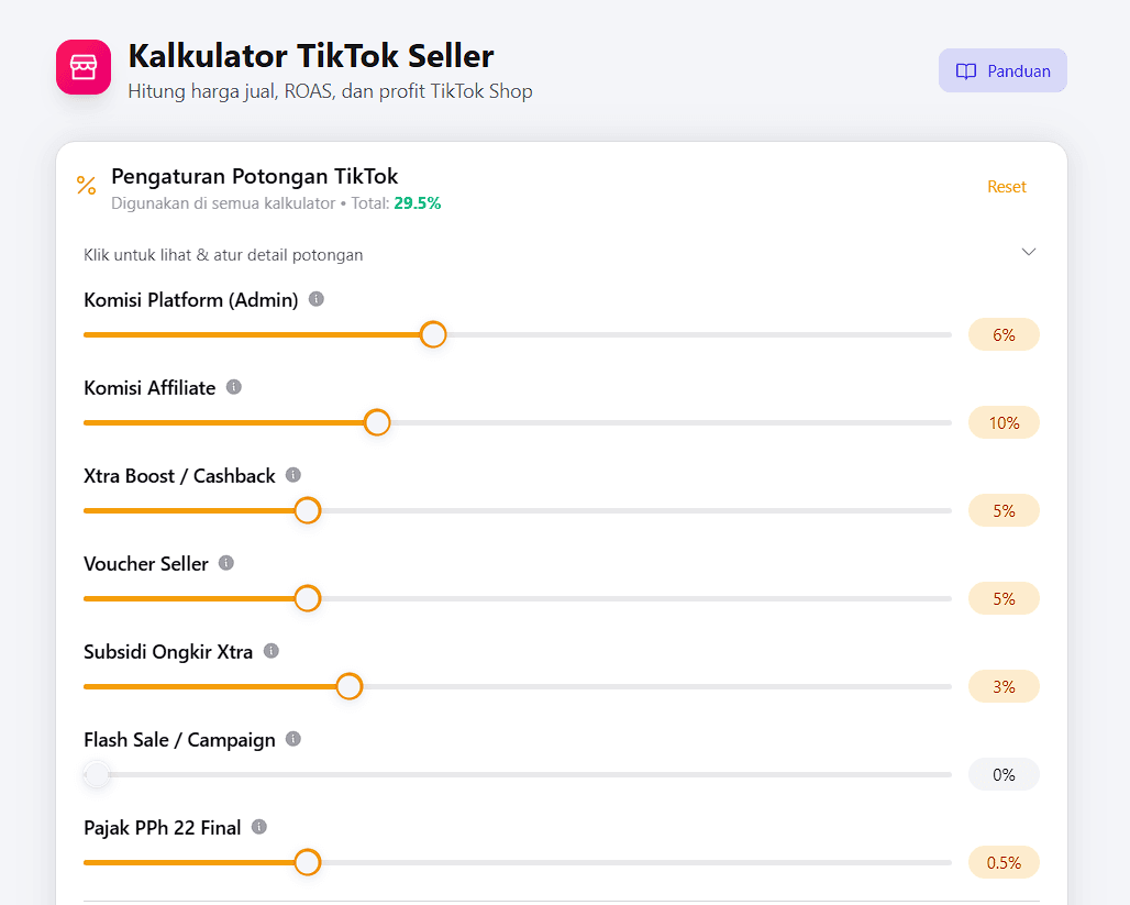 Kalkulator TikTok Seller