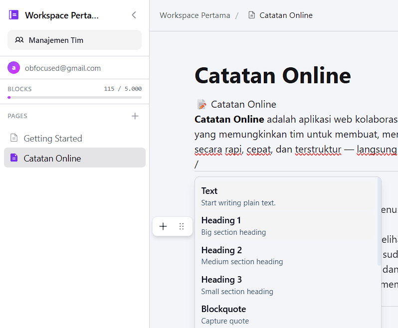 Catatan Online